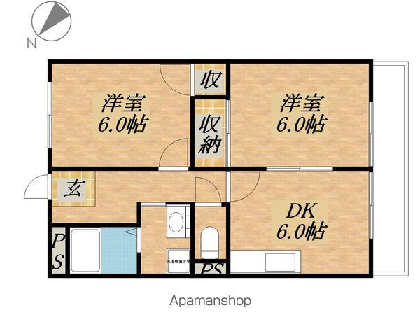 サニーガーデンⅠ(2DK/2階)の間取り写真