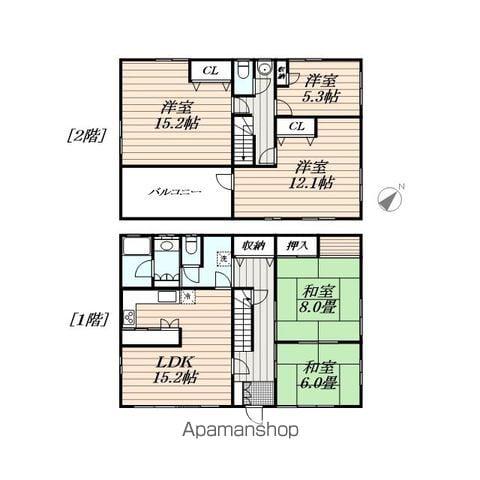千葉都市モノレール 作草部駅 徒歩3分 2階建 築46年(5LDK)の間取り写真