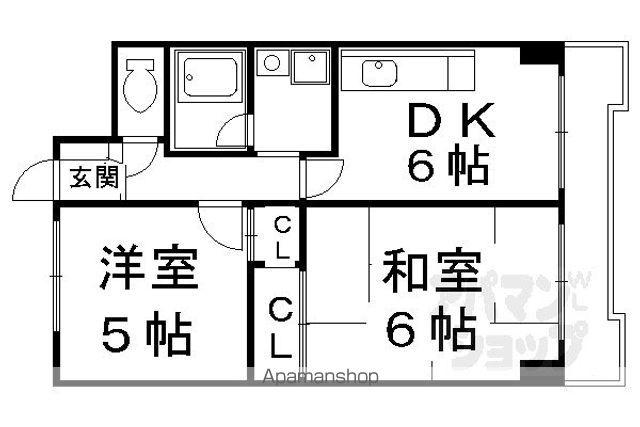 アレックスV(2DK/4階)の間取り写真
