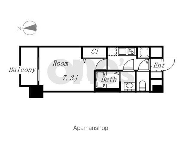 プレサンスジェネ丸の内(1K/3階)の間取り写真