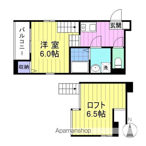 アンソレイエ中野栄(1K/1階)の間取り写真