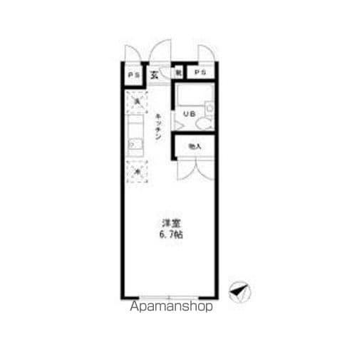 エステートピア恵(ワンルーム/1階)の間取り写真