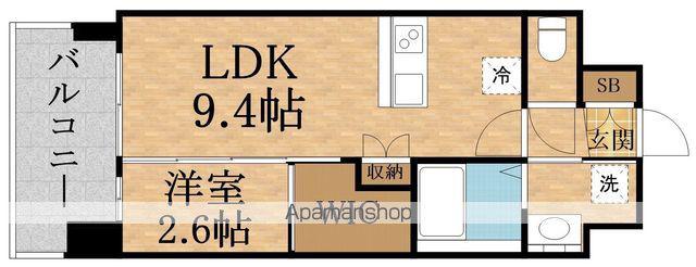 SERENITE HIGASHIMIKUNI MIRAC(1LDK/10階)の間取り写真