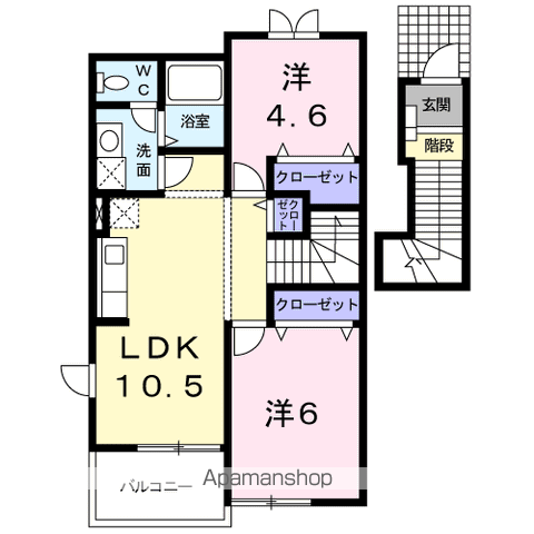 メルベーユⅡ(2LDK/2階)の間取り写真