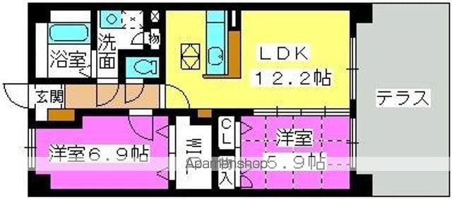 グリーンスクエア(2LDK/1階)の間取り写真