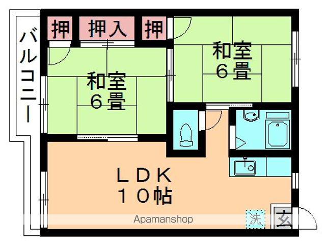 リファイン・ハイツ矢作台(2LDK/2階)の間取り写真