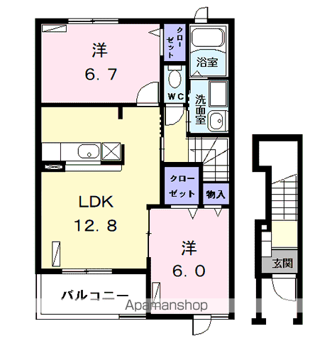 アヴァンティコート(2LDK/2階)の間取り写真