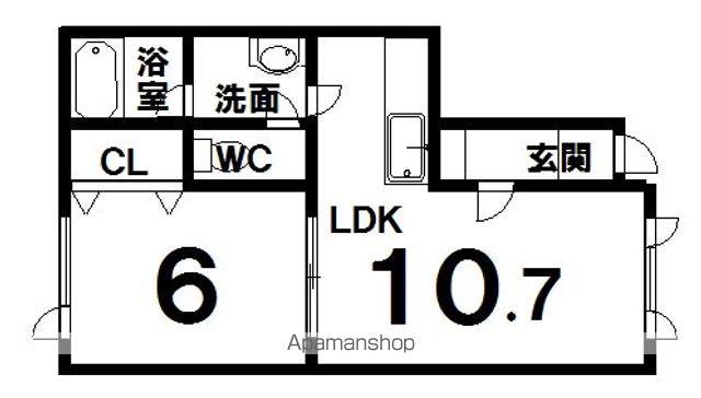 ベルモント(1LDK/2階)の間取り写真