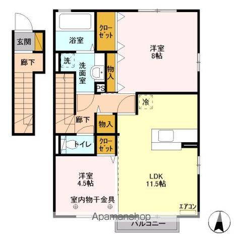 ラポールK(2LDK/2階)の間取り写真