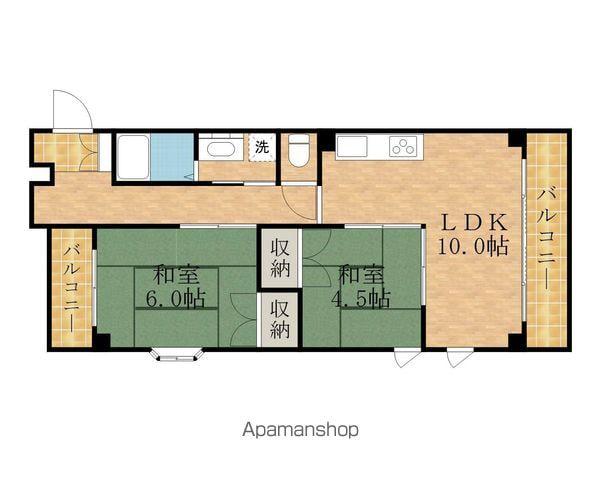 ウェルフェアー光明(2LDK/3階)の間取り写真