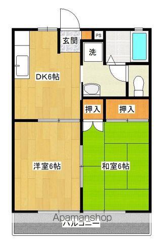 グリーンコーポ植木1号館(2DK/1階)の間取り写真