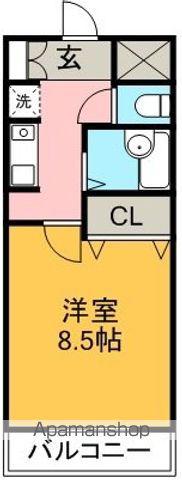 サンプラスⅢ(1K/3階)の間取り写真