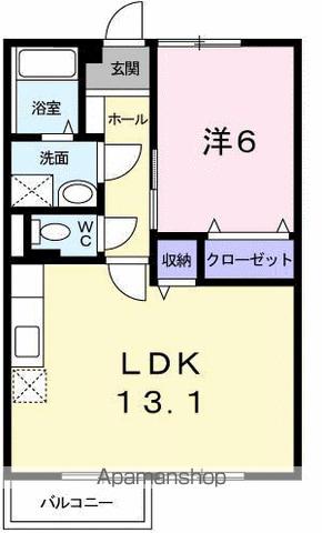 キャッスルMA(1LDK/1階)の間取り写真