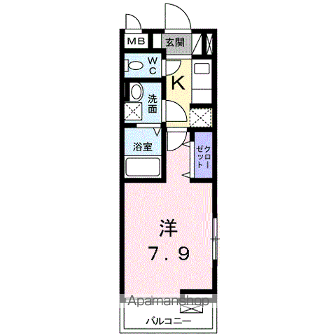 フォルテ 池田Ⅰ(1K/2階)の間取り写真