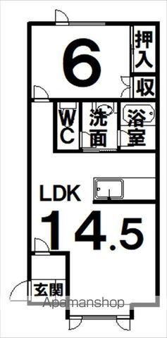 コーポフラワーⅢ(1LDK/2階)の間取り写真