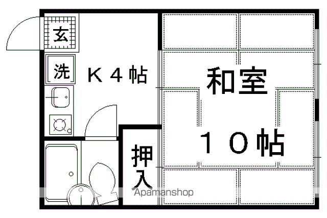 第1兵庫ハイツ(1K/1階)の間取り写真
