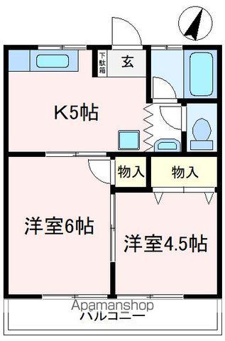東峰コーポ(2K/1階)の間取り写真
