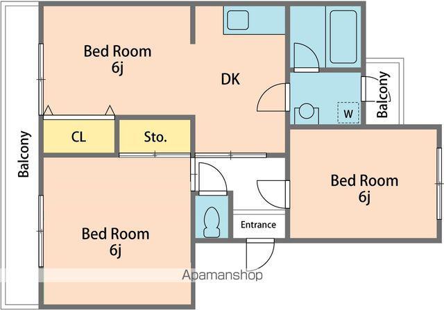ハイツ福寿園(3DK/3階)の間取り写真