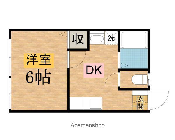 第5白王荘(1K/1階)の間取り写真