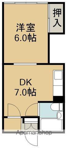 シティハウス大川(1DK/3階)の間取り写真