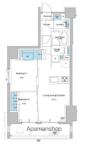 ルフォンプログレ志村坂上(2LDK/8階)の間取り写真