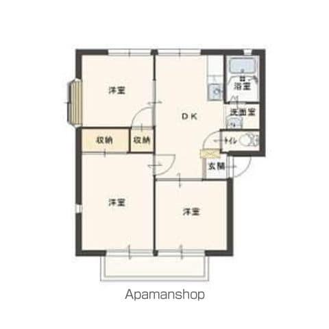 トミーハイツ茂呂山B(3DK/1階)の間取り写真