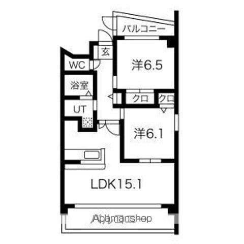 ラ・ミノールII(2LDK/3階)の間取り写真