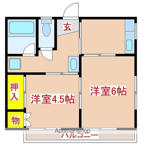 クリエラⅡ(2K/2階)の間取り写真