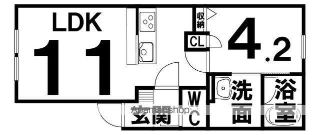EIKOU23.1 B棟(1LDK/1階)の間取り写真