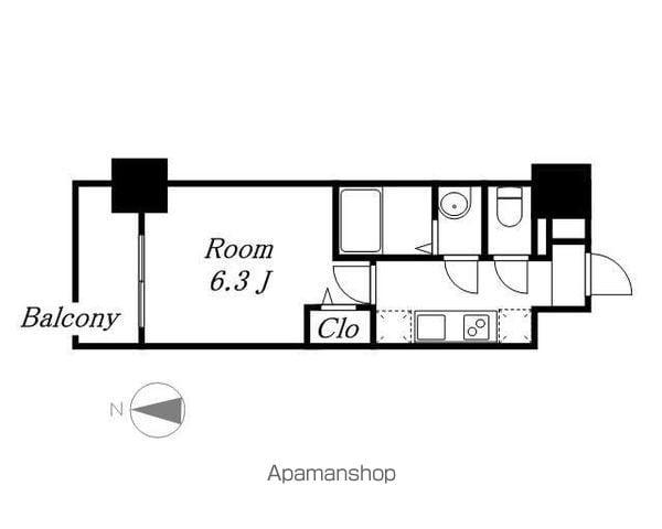 プレサンスNAGOYAシティオ(1K/2階)の間取り写真