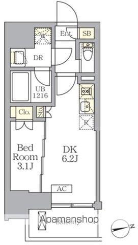 レジディア銀座東(1K/5階)の間取り写真
