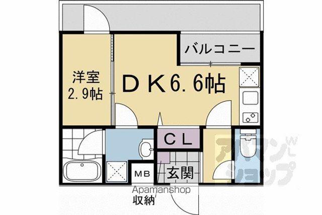 ヴィラ白川(1DK/2階)の間取り写真