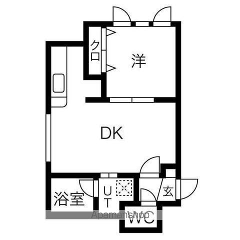 フォレスト南10条壱番館(1DK/3階)の間取り写真