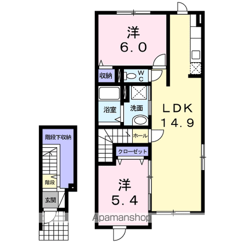 エムズアール(2LDK/2階)の間取り写真