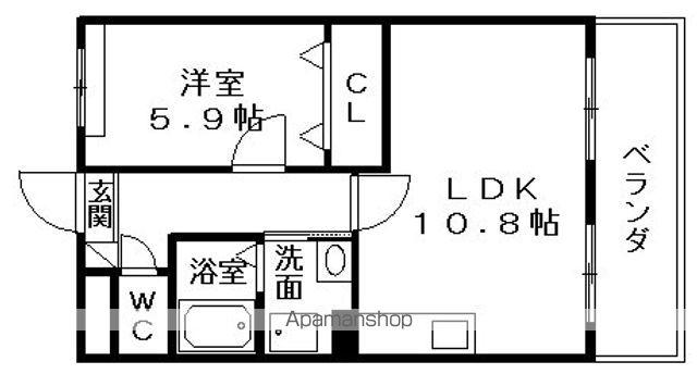 アプローズ(1LDK/2階)の間取り写真