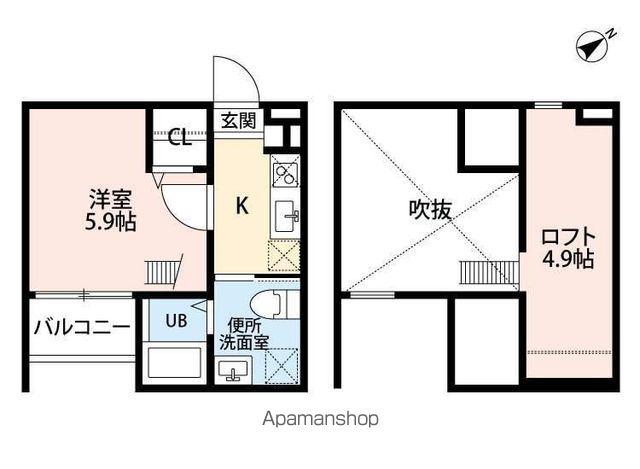 WINGGARDEN千種(1K/2階)の間取り写真