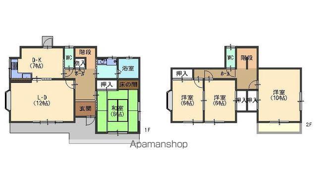 宮城県大崎市 2階建 築33年(5DK)の間取り写真