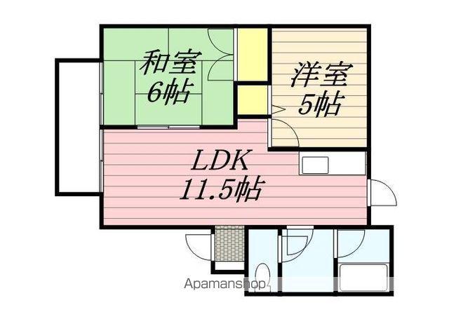 ピースブリックA(2LDK/2階)の間取り写真