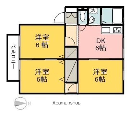 ウィンディアフォーレⅠ(3DK/1階)の間取り写真