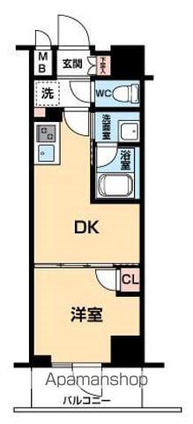 ハーモニーレジデンス大塚山手インサイド(1DK/6階)の間取り写真