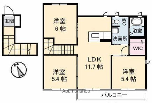 メゾン・ド・ローズ(3LDK/1階)の間取り写真