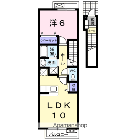 クラールハイム(1LDK/2階)の間取り写真