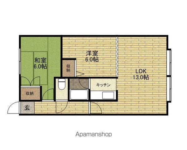 瀬比亜館セゾンⅠ(2LDK/2階)の間取り写真