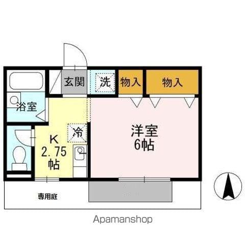 ファミール堀部IV(1K/1階)の間取り写真