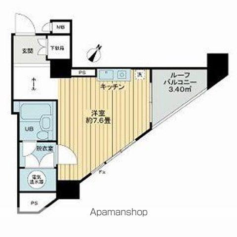 ライオンズマンション初台第3(ワンルーム/6階)の間取り写真