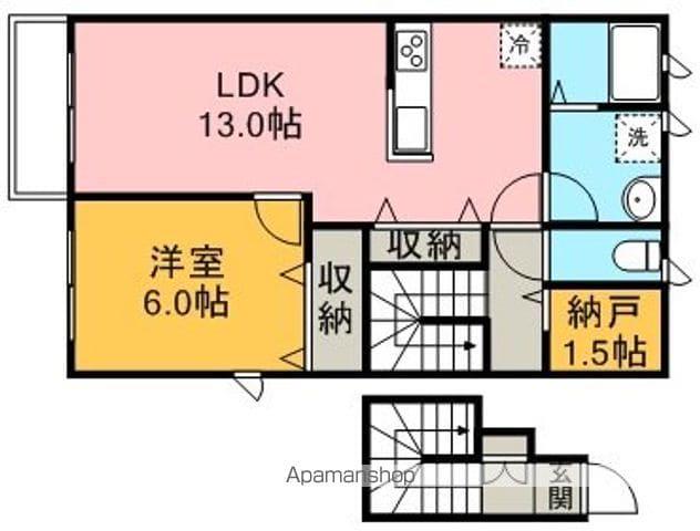 モン・サン・ミシェルA(1SLDK/2階)の間取り写真