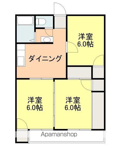 アドホックメゾン(3DK/2階)の間取り写真