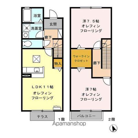 WILL VILLAGE A/B/C/D(2LDK/1階)の間取り写真