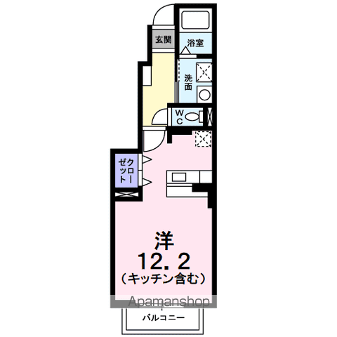 パークヴィラ3(ワンルーム/1階)の間取り写真