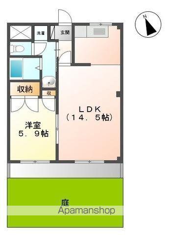 ルナガーデン(1LDK/1階)の間取り写真